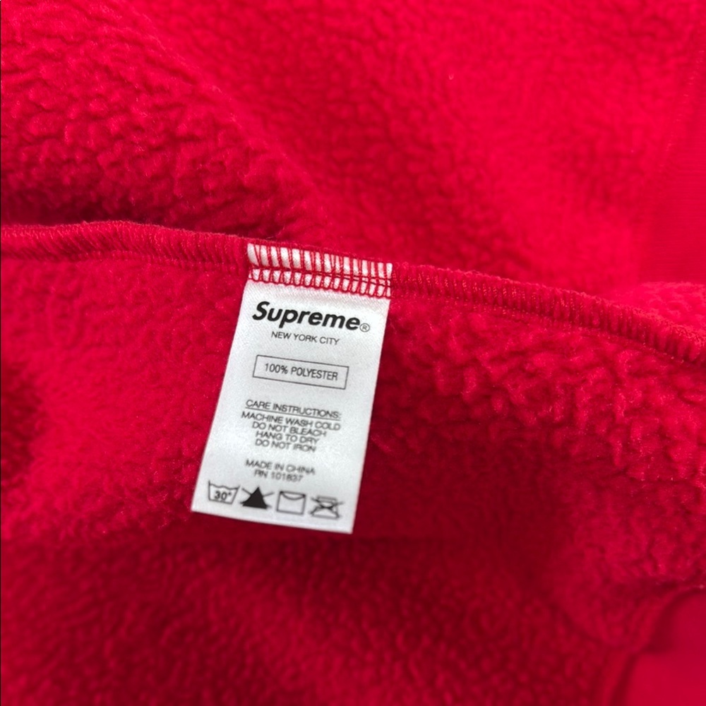 Supreme WINDSTOPPER Zip Up Hooded Sweatshirt - Red (Size Medium) - Picture 7 of 8